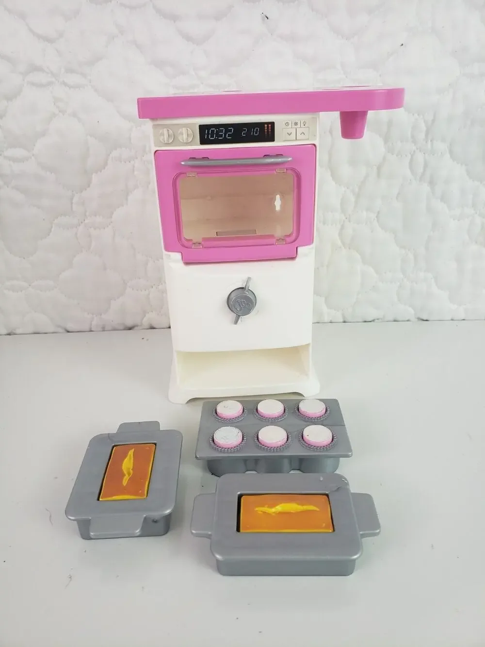 2016 Barbie Doll House Baking Oven Rising Cake Puffing Muffins Cooking Pops Up